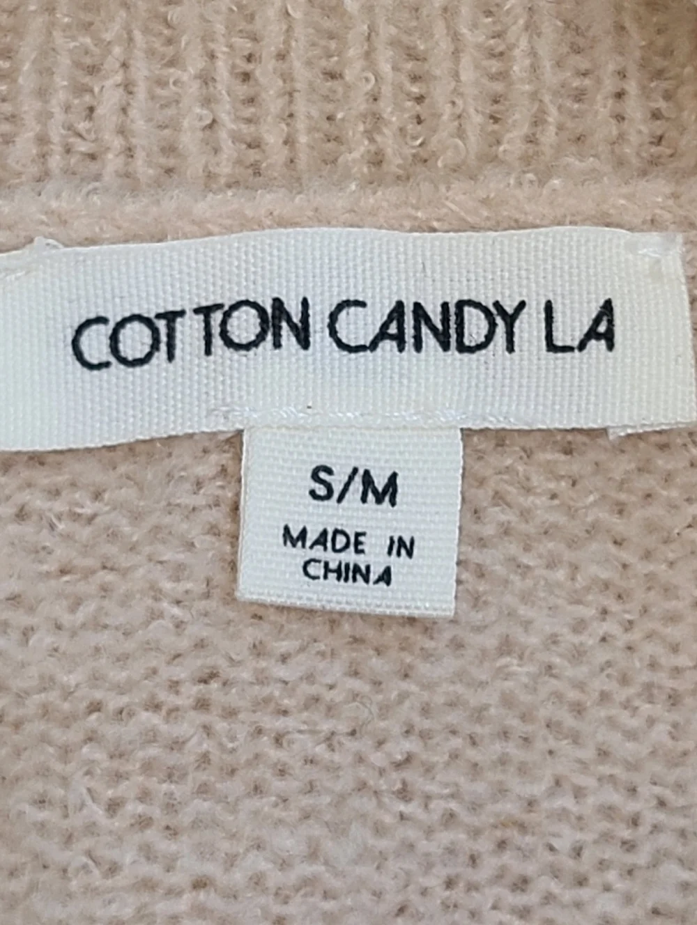 Cotton Candy LA Cream Beige V-Neck Faux Wrap Sweater Small Medium - Picture 10 of 12
